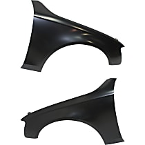 Front, Driver and Passenger Side Fenders, Without turn signal light hole, CAPA CERTIFIED