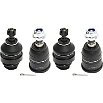 Front, Driver and Passenger Side, Upper and Lower Ball Joints, Adjustable, Allows Plus or Minus 1 Degree Camber/caster Adjustment, Includes Nuts