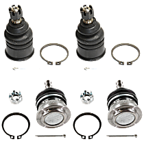 Front, Driver and Passenger Side, Upper and Lower Ball Joint