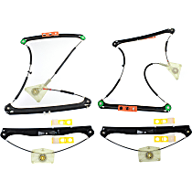 Front and Rear, Driver and Passenger Side Power Window Regulator, Without Motor