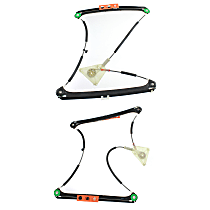 Front, Driver and Passenger Side Power Window Regulator, Without Motor