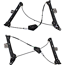 Front, Driver and Passenger Side Power Window Regulator, Without Motor, 2-Door, Convertible