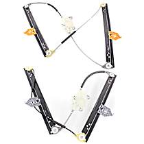 Front and Rear, Passenger Side Window Regulators, Power, Without Motor