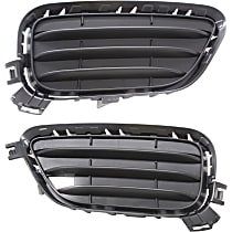 Front, Driver and Passenger Side, Outer Bumper Grilles, Black