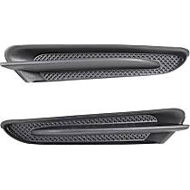 Front, Driver and Passenger Side, Upper Bumper Trim, Textured Black