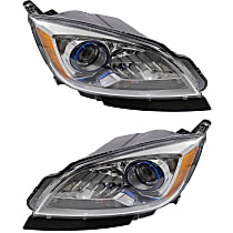 Driver and Passenger Side Halogen Headlight, With bulb(s), OE Replacement
