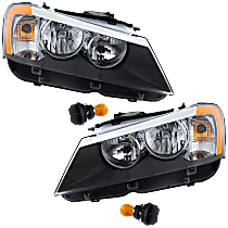 Driver and Passenger Side Halogen Headlight, With bulb(s), OE Replacement