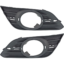 Front, Driver and Passenger Side Fog Light Trim, Textured Black