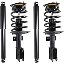 Front and Rear, Driver and Passenger Side Shock and Fully Loaded Strut, FWD, Front Wheel Drive