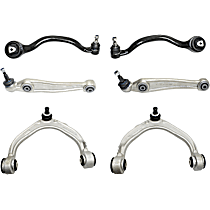 Front, Driver and Passenger Side, Upper and Lower Control Arm