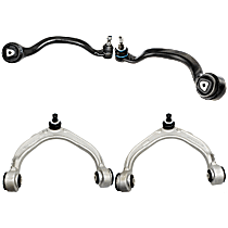 Front, Driver and Passenger Side, Upper and Lower Control Arm