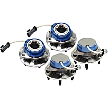 Rear, Driver and Passenger Side Wheel Hubs, Front Wheel Drive, Independent Rear Suspension - Triangular Flange