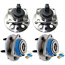 Front and Rear, Driver and Passenger Side Wheel Hubs, Threaded Flange Mounting Holes