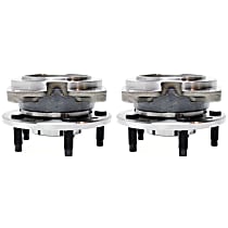 Front, Driver and Passenger Side Wheel Hub, 5 Lugs, With Bearing