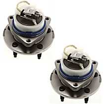Rear, Driver and Passenger Side Wheel Hubs, With Bearing, With Sensor, Front Wheel Drive, 4-Wheel ABS