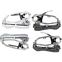 Front and Rear, Driver and Passenger Side Exterior Door Handle, Unfinished, Without Key Hole