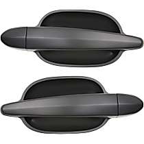 Front, Driver and Passenger Side Primed Exterior Door Handle, Without Key Hole, 4-Door, Sedan