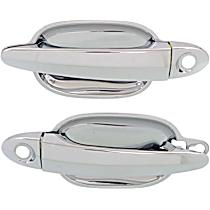 Front, Driver and Passenger Side Chrome Exterior Door Handle, With Key Hole, 4-Door, Sedan