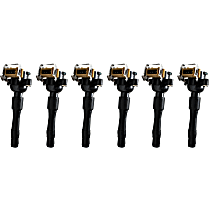 Ignition Coils, Set of 6, with 6 Ignition Coil on Plugs