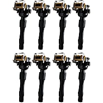 Ignition Coils, 4.8L, 8 Cyl. Engine, Rectangular Connector Shape, Set of 8