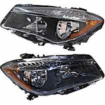 Driver and Passenger Side Headlights, with Bulbs, Halogen, For Models without HID Option, CAPA Certified