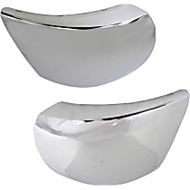 Front, Driver and Passenger Side Bumper End, Chrome Plastic