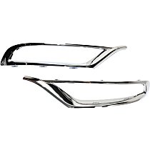 Front, Driver and Passenger Side, Outer Bumper Trim, Chrome