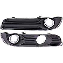 Front, Driver and Passenger Side Fog Light Trims, Black and Chrome, For Models With Adaptive Cruise Control