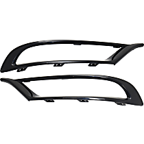 Front, Driver and Passenger Side, Center Bumper Trim, Textured Black