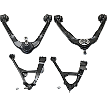 Front, Driver and Passenger Side, Upper and Lower Control Arms, With Ball Joints, For Models With Front Torsion Bar Spring