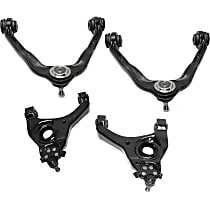 Front, Driver and Passenger Side, Upper and Lower Control Arms, With Ball Joints, For Models With Front Coil Spring