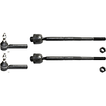 Front, Driver and Passenger Side, Inner and Outer Tie Rod Ends