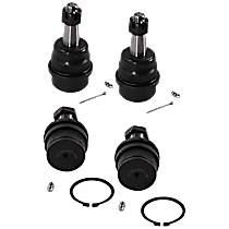 Front, Driver and Passenger Side, Upper and Lower Ball Joint