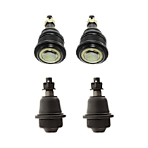 Front, Driver and Passenger Side, Upper and Lower Ball Joint, Four Wheel Drive, Press-In Type