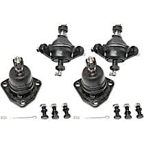 Front, Driver and Passenger Side, Upper and Lower Ball Joints