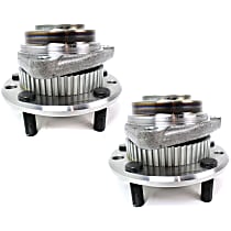 Front, Driver and Passenger Side Wheel Hubs, With Bearing, 52-tooth tone ring; 3.96 in. ABS Tone Ring Diameter