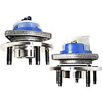 Rear, Driver and Passenger Side Wheel Hub, FWD, 5 Lugs, With Bearing, With Sensor
