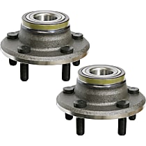 Front, Driver and Passenger Side Wheel Hub, 5 Lugs, With Bearing