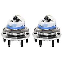 Front, Driver and Passenger Side Wheel Hub, FWD, 6 Lugs, With Bearing, With Sensor