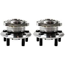 Front, Driver and Passenger Side Wheel Hubs, with Bearing, All Wheel Drive, with 4 Bolt Flange
