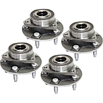 Front and Rear, Driver and Passenger Side Wheel Hub, 5 Lugs, With Bearing