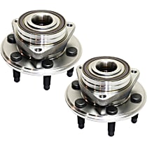 Front or Rear, Driver and Passenger Side Wheel Hub, 6 Lugs, With Bearing