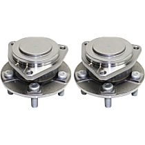 Front, Driver and Passenger Side Wheel Hub, 5 Lugs, With Bearing