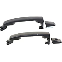 Front and Rear, Driver or Passenger Side Exterior Door Handles, Smooth Black, Front Driver Side - With Key Hole; Front Passenger Side or Rear Driver or Passenger Side - Without Key Hole