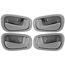 Front and Rear, Driver and Passenger Side Interior Door Handles, Gray, Without Door Lock Hole, For Models With Manual Door Locks