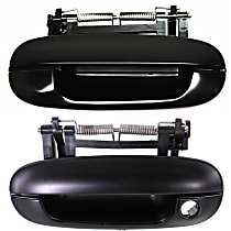 Front and Rear, Driver and Passenger Side Primed Exterior Door Handle, Front Driver Side - With Key Hole; Front or Rear Passenger Side - Without Key Hole