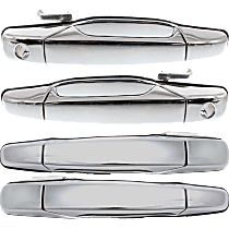 Front and Rear, Driver and Passenger Side Exterior Door Handles, Chrome, Front Driver and Passenger Side - With Key Hole; Rear Driver and Passenger Side - Without Key Hole