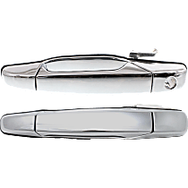 Front and Rear, Driver Side Exterior Door Handles, Chrome, Front Driver Side - With Key Hole; Rear Driver Side - Without Key Hole