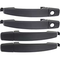 Front and Rear, Driver and Passenger Side Primed Exterior Door Handle, Front Driver and Passenger Side - With Key Hole; Rear Driver and Passenger Side - Without Key Hole