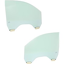 Front, Driver and Passenger Side Door Glasses, Green Tint, Laminated, Replaces NAGS No. DD12375 GTYN, DD12376 GTYN